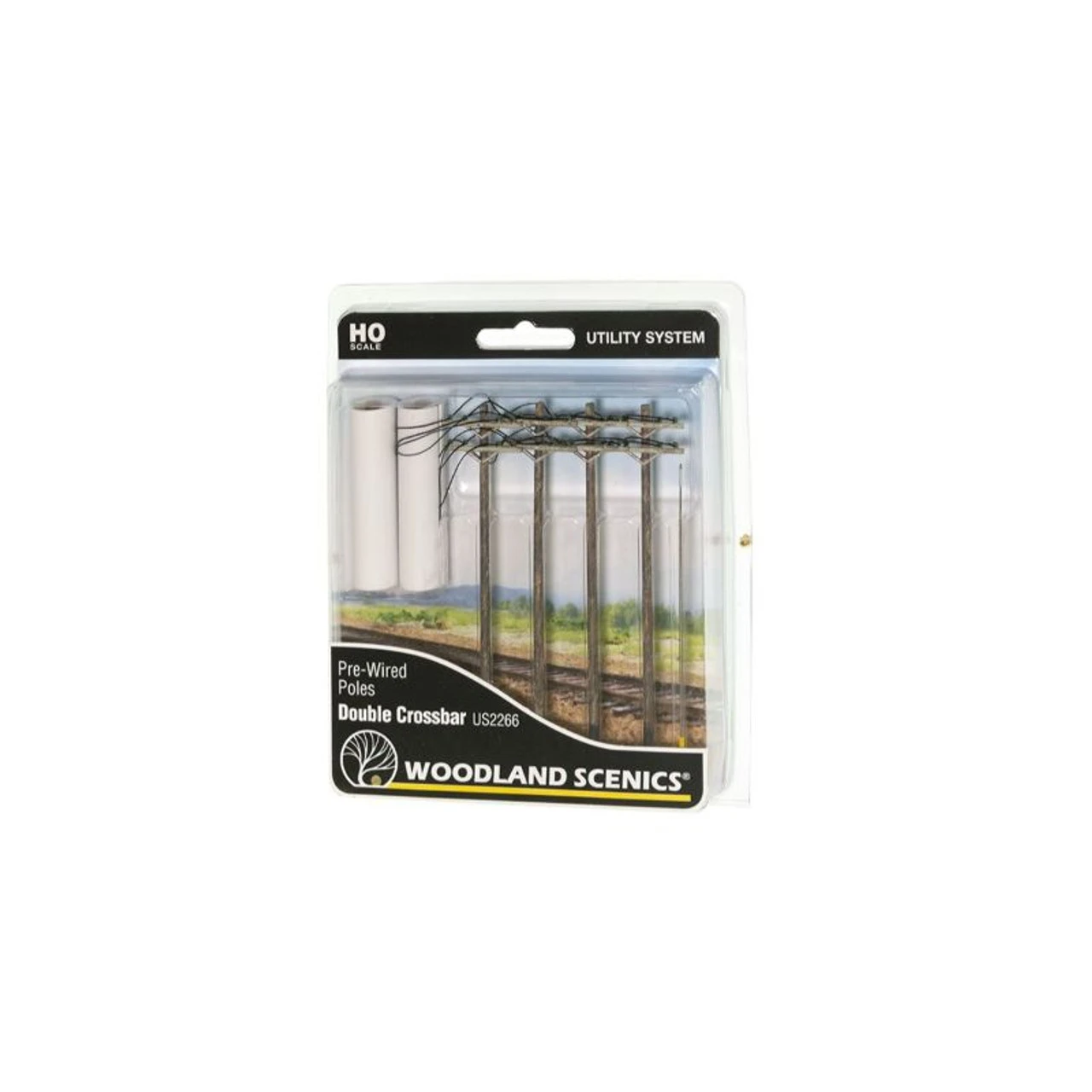 Woodland Scenics 2266 - Wired Poles Double Crossbar - HO Scale 3 Woodland Scenics 2266 - Wired Poles Double Crossbar - HO Scale