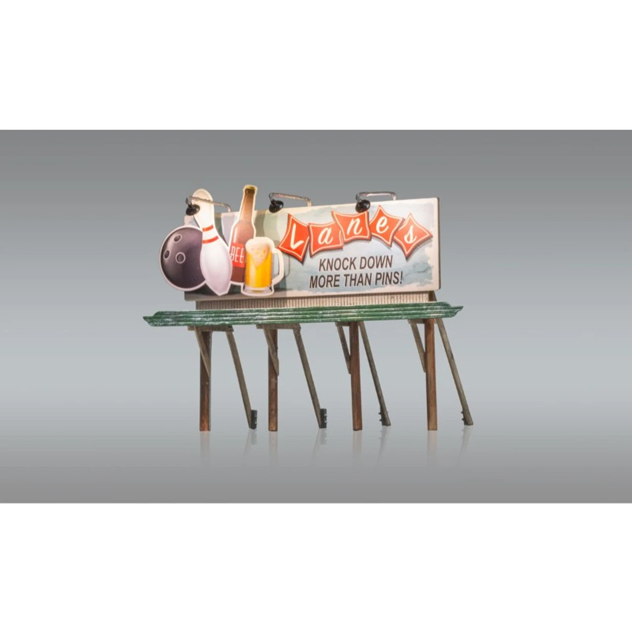 Woodland Scenics #5796 - Lanes Bowling And Bar Billboard W/Just Plug - HO Scale 3 Woodland Scenics #5796 - Lanes Bowling And Bar Billboard W/Just Plug - HO Scale